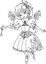 Fairy Cartoon Outline drawing