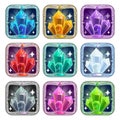 Fairy cartoon square app icons set