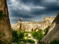 Fairy chimney balanced rock formations Pasabaglari, Cappadocia