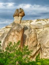 Fairy chimney balanced rock formations Pasabaglari, Cappadocia