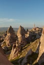 Fairy chimneys near Uchisar castle in Cappadocia, Turkey