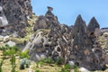 Fairy chimneys rock formations in Cappadocia, central Turkey