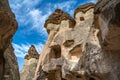 Fairy Chimneys rock formations in Pasabag or Monks Valley, Cappadocia, Turkey Royalty Free Stock Photo