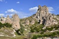 Fairy chimneys in Uchisar, Cappadocia Royalty Free Stock Photo