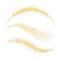 Fairy christmas golden stardust. Glamour gold waves with glittering