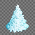 Fairy christmas tree. Fir-tree is covered completely with snow. Vector