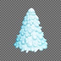 Fairy christmas tree. Fir-tree is covered completely with snow. Vector