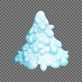 Fairy christmas tree. Fir-tree is covered completely with snow. Vector