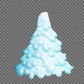 Fairy christmas tree. Fir-tree is covered completely with snow. Vector