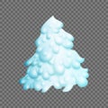 Fairy christmas tree. Fir-tree is covered completely with snow. Vector