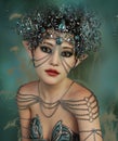 Fairy with fantasy jewelry, 3d CG Royalty Free Stock Photo