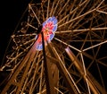 Fairy Ferris Wheel at Amusement Park At Night Royalty Free Stock Photo