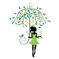 Fairy with Floral Umbrella