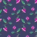 Fairy flowers. vector seamless pattern Royalty Free Stock Photo