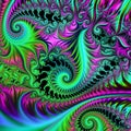 Fairy forest. Multicolored curls. Neural network.