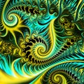Fairy forest. Multicolored curls. Neural network.