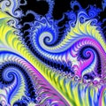 Fairy forest. Multicolored curls. Neural network.