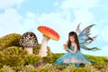 Fairy with frog prince Royalty Free Stock Photo