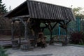 Fairy gazebo carved in wood Royalty Free Stock Photo