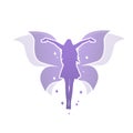 Fairy girl with butterfly, watercolor vector Royalty Free Stock Photo