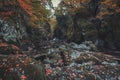 Fairy Glen Gorge Waterfall at Autumn Royalty Free Stock Photo