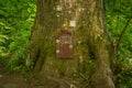 The fairy Glen Jail at the Foot of a Tree in Fullarton park By Troon in Scotland Royalty Free Stock Photo