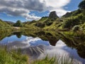 Fairy Glen's Castle Ewen reflected on the loch.