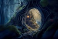 Fairy house in the forest. Generative AI, Generative, AI Royalty Free Stock Photo