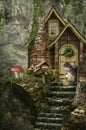 Fairy house (stump) Royalty Free Stock Photo