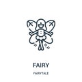 fairy icon vector from fairytale collection. Thin line fairy outline icon vector illustration