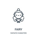 fairy icon vector from fantastic characters collection. Thin line fairy outline icon vector illustration