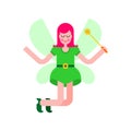 Fairy isolated. Little magical woman. Tiny creature with wings. Royalty Free Stock Photo