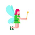 Fairy isolated. Little magical woman. Tiny creature with wings. Royalty Free Stock Photo