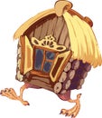 Fairy landscape - hut on chicken legs. Vector Royalty Free Stock Photo