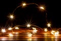 Fairy lights for christimas as illuminated decoration for christmas tree or as festive lights on the table create a romantic mood