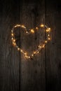 Fairy lights in heart shape Royalty Free Stock Photo