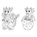 Fairy Magic Dragons for Coloring Pages.