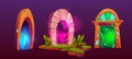 Fantasy fairy magic portal cartoon game vector Royalty Free Stock Photo