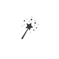 Fairy magic wand with star isolated on white background, vector illustration Royalty Free Stock Photo