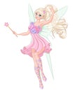 Fairy with magic wand. Vector illustration.