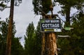 Fairy Meadows cottages sign board Royalty Free Stock Photo