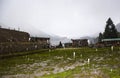 Fairy Meadows Cottages during snow fall Royalty Free Stock Photo