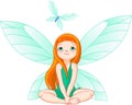 Fairy observes for flying butterfly Royalty Free Stock Photo