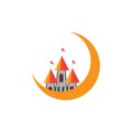 fairy palace icon moon illustration vector design