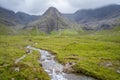 The famous Fairy Pools with the Black Cuillin Mountains in the background, Isle of Skye, Scotland.