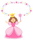 Fairy Princess with Star Border/eps Royalty Free Stock Photo