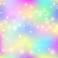 Fairy princess unicorn background with rainbow mesh Royalty Free Stock Photo