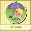 Fairy purple - cute girl illustration closeup