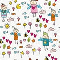 Fairy seamless pattern with fairies