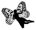 A Fairy in Silhouette With Butterfly Wings Royalty Free Stock Photo